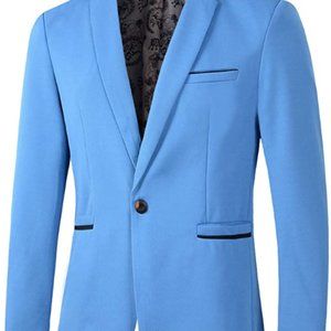 Men's Slim Fit Casual 1 Button Blazer Jacket Sport
